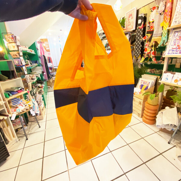 Shopping Bag L Orange/grau
